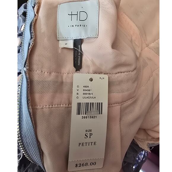 HD In Paris Anthropologie Lilac Mini Lace Overlay Stunning Women's Dress SP NWT - Picture 4 of 5